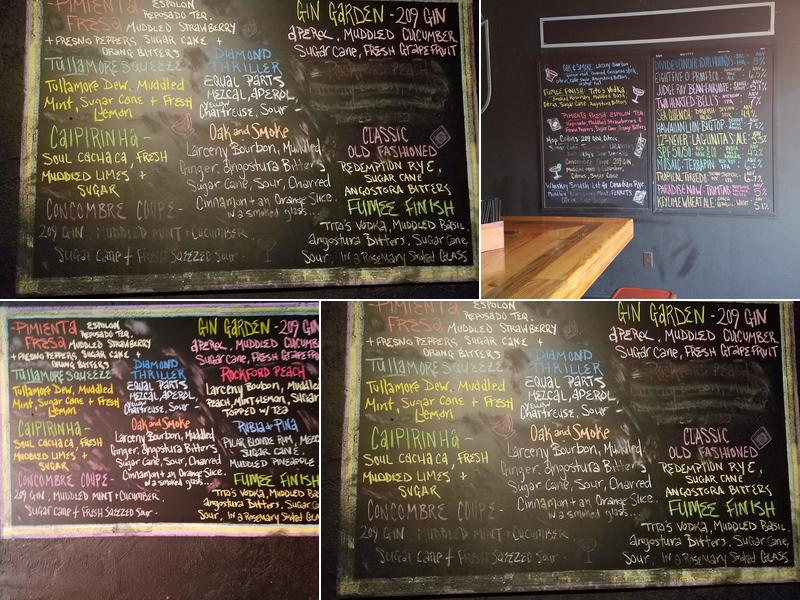 The Bevador Room Menu