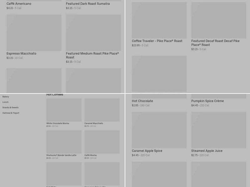 Starbucks Menu