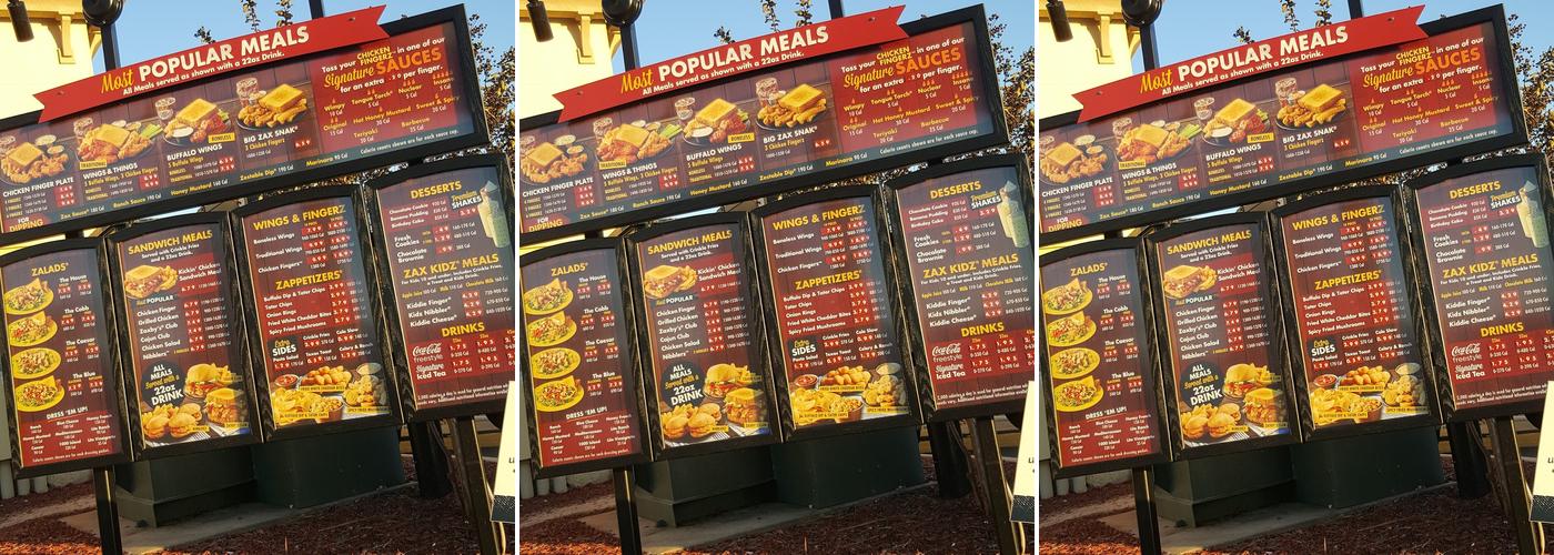 Zaxby's Chicken Fingers & Buffalo Wings Menu