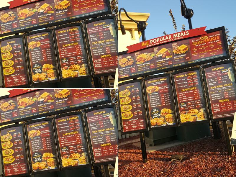 Zaxby's Chicken Fingers & Buffalo Wings Menu