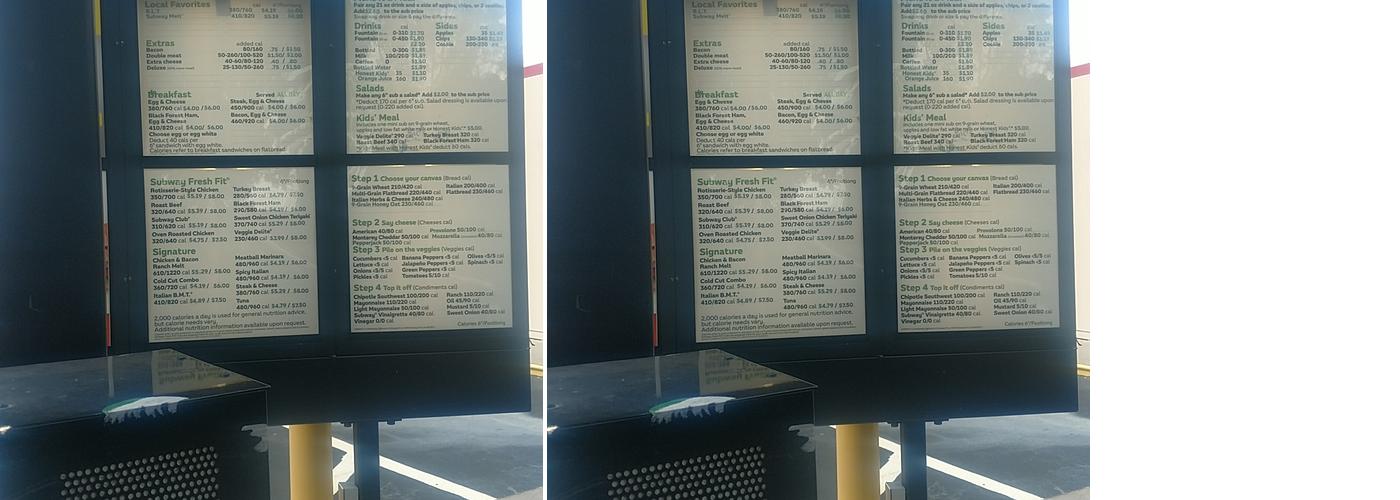 Subway Menu