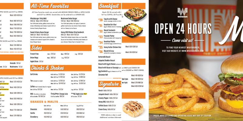 Whataburger Menu