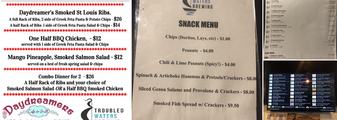Troubled Waters Brewing Menu