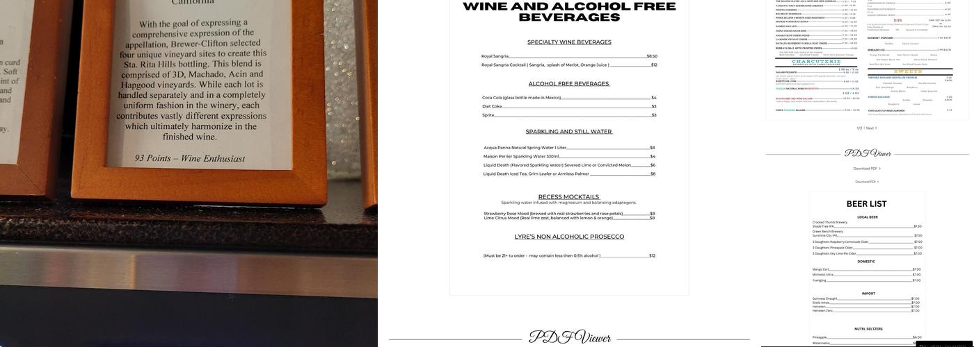 Sips Wine Bar Menu