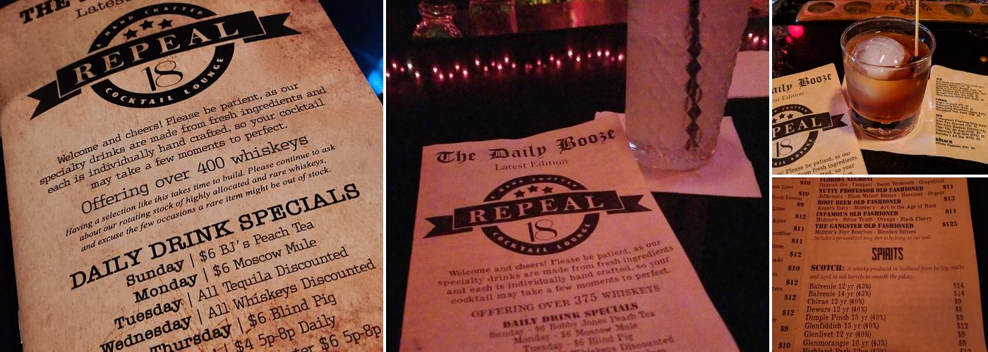 Repeal 18 Menu