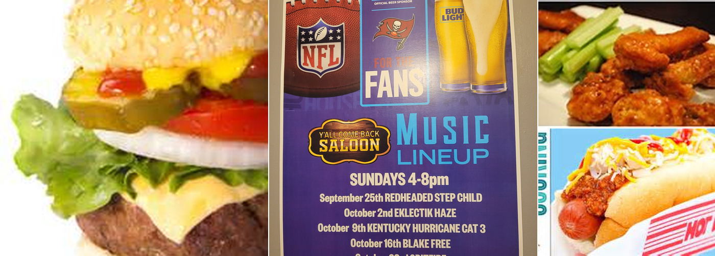 Y'all Come Back Saloon Menu