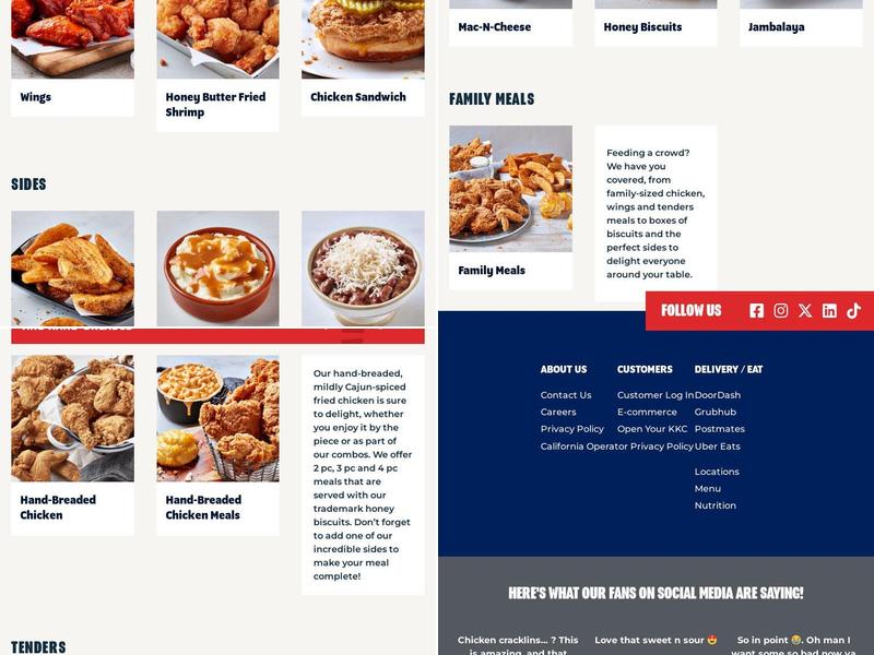 Krispy Krunchy Chicken Menu