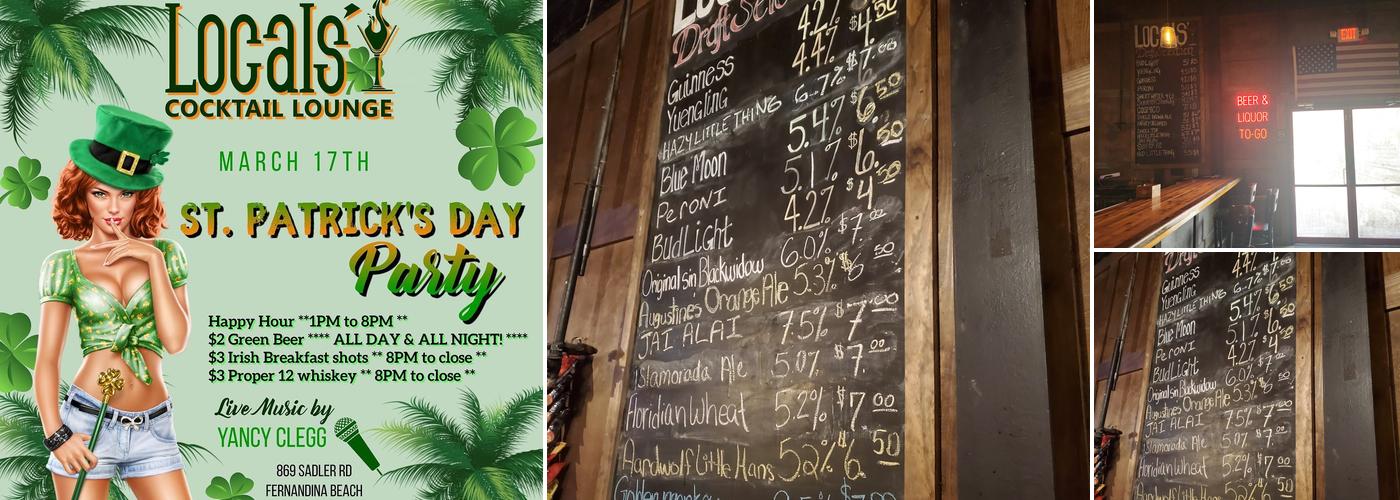 Locals Cocktail Lounge Menu