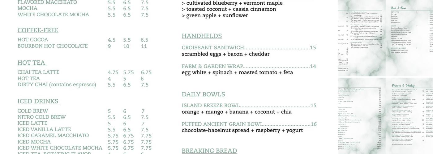 Seaglass Menu