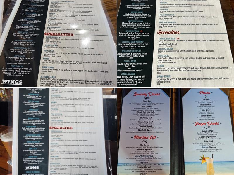 Cocoa Beach Ale House Menu