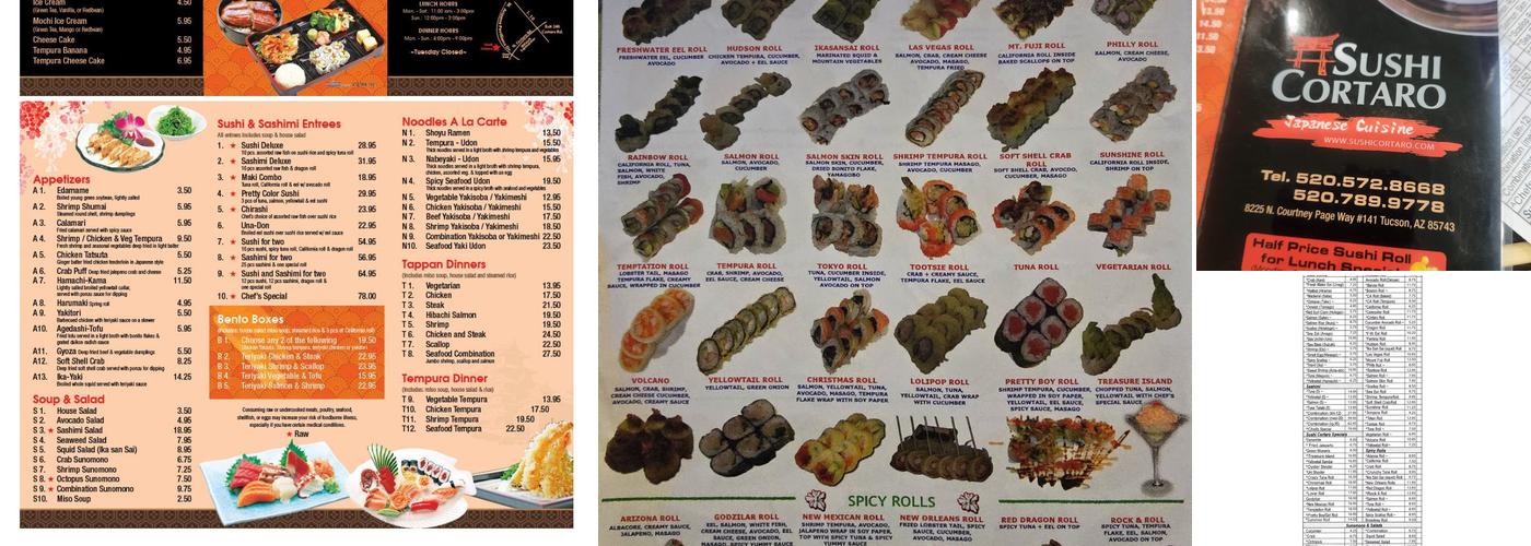 Sushi Cortaro Menu
