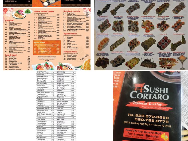 Sushi Cortaro Menu