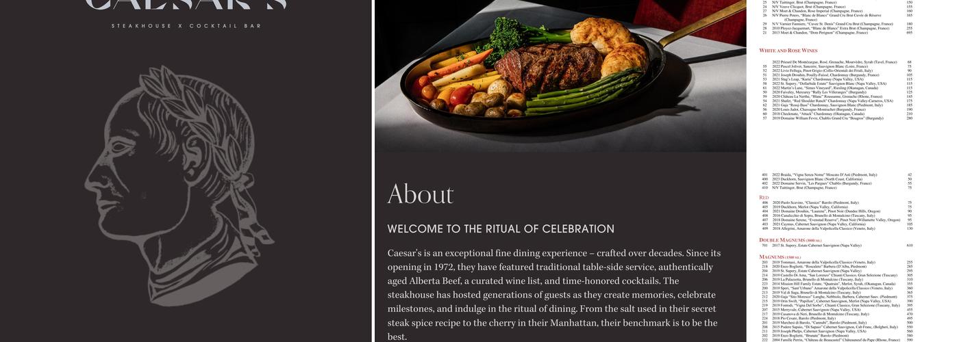 Caesar's Steak House & Lounge Menu