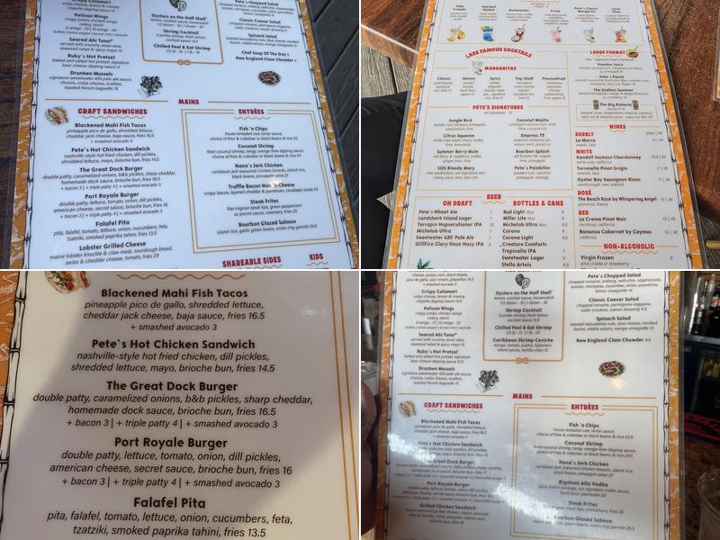 Pelican Pete's Tiki Bar & Grill Menu