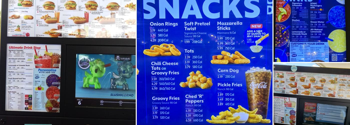 Sonic Drive-In Menu