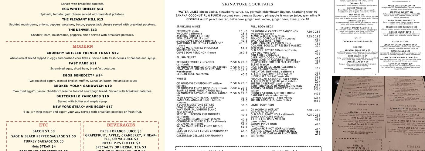 ArtBar Menu