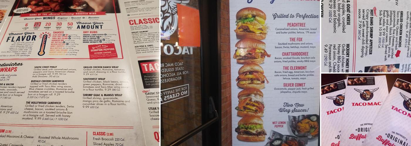 Taco Mac Stockbridge Menu