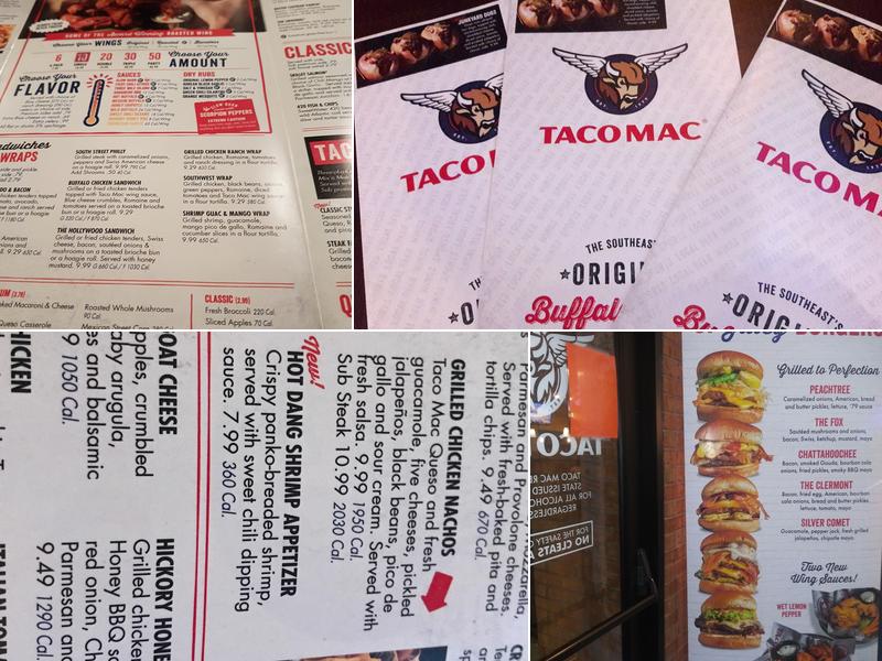 Taco Mac Stockbridge Menu