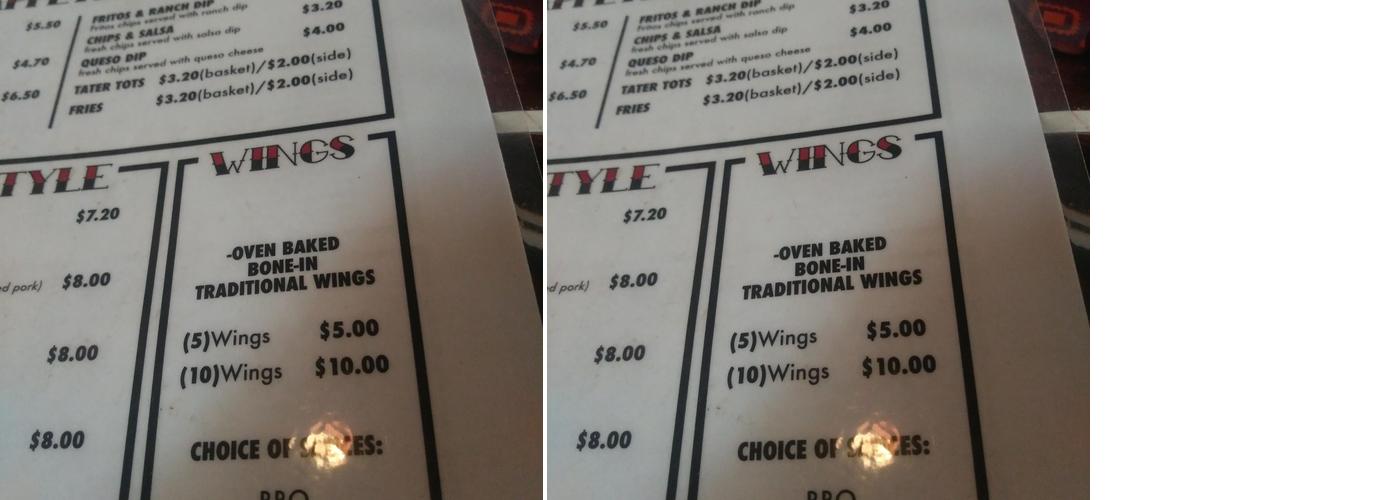 THE POINTE TAVERN Menu
