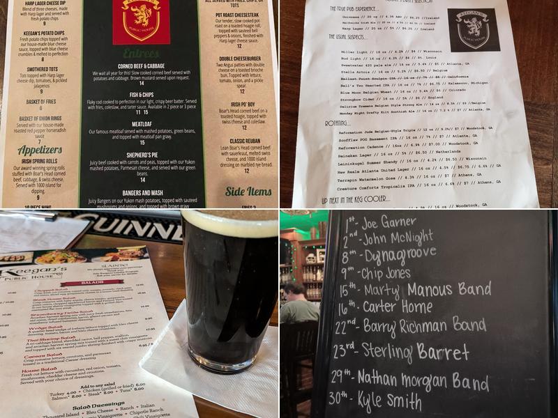 Keegan's Public House Menu