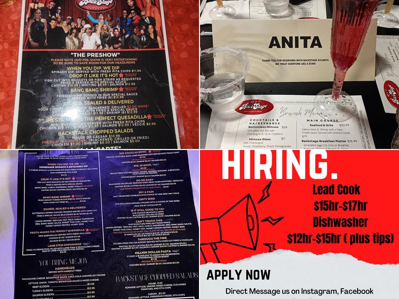 Backstage Atlanta Menu