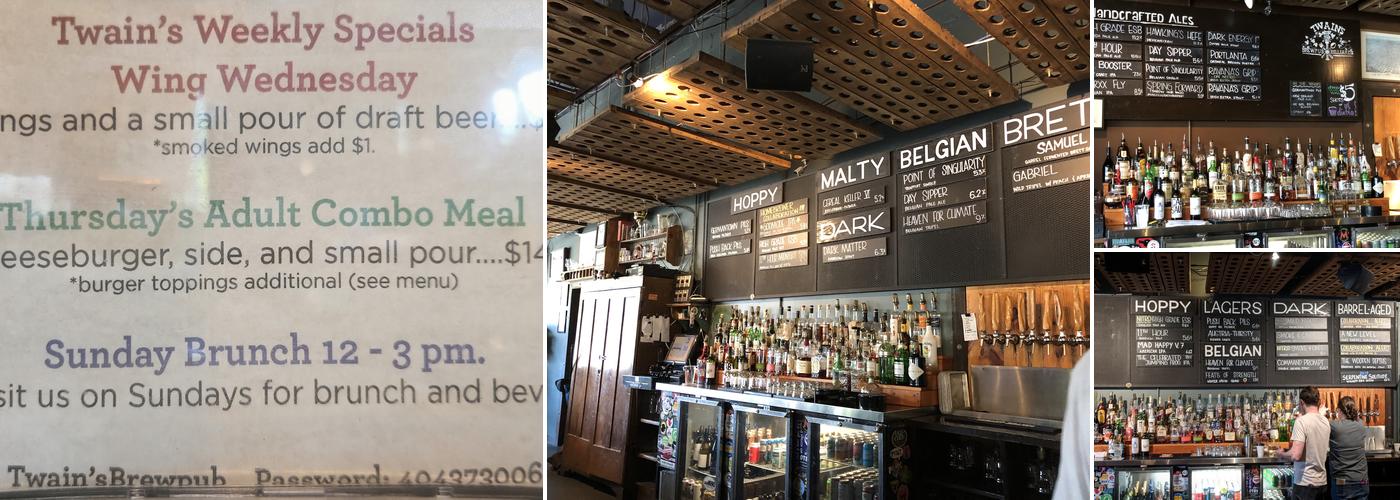 Twain's Brewpub & Billiards Menu