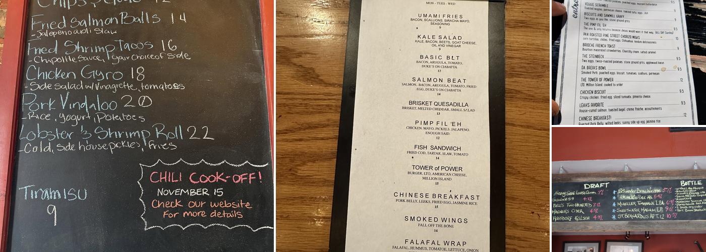 Steinbeck's Menu