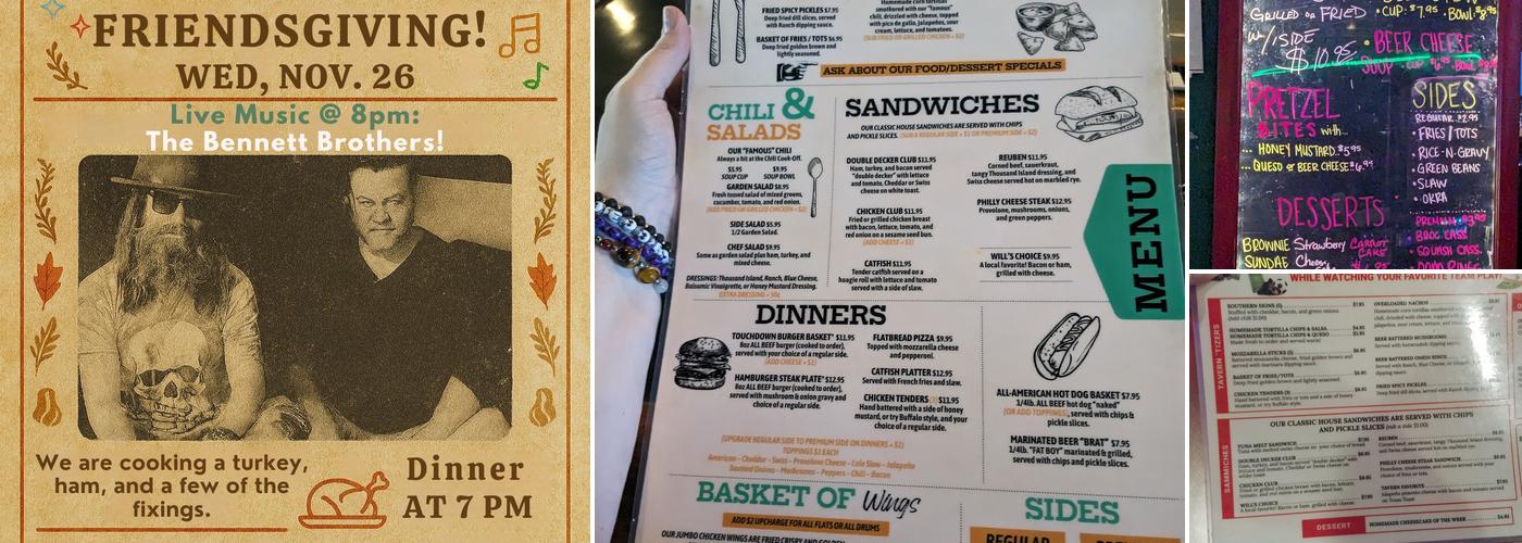 Will Henry's Tavern Menu