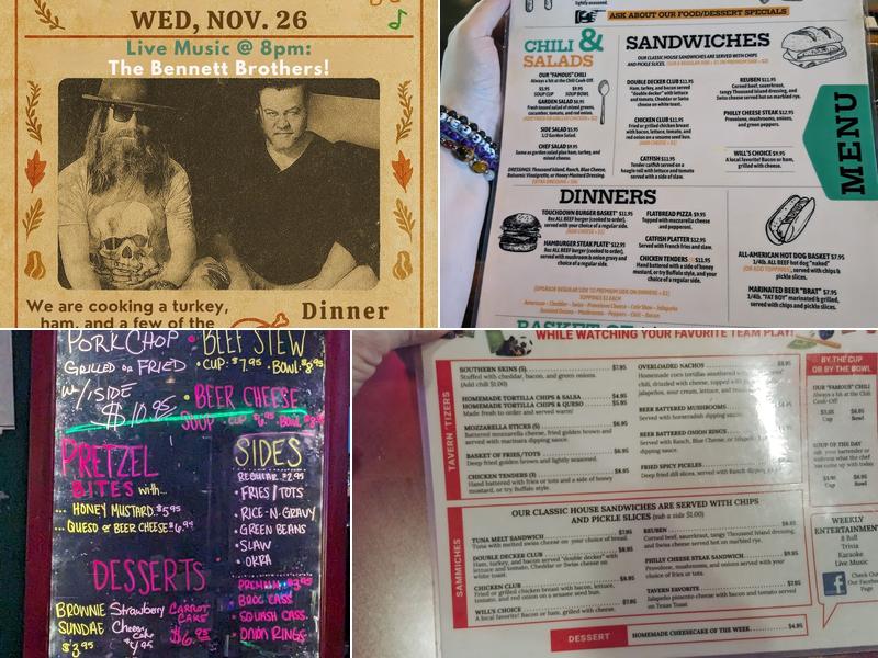 Will Henry's Tavern Menu