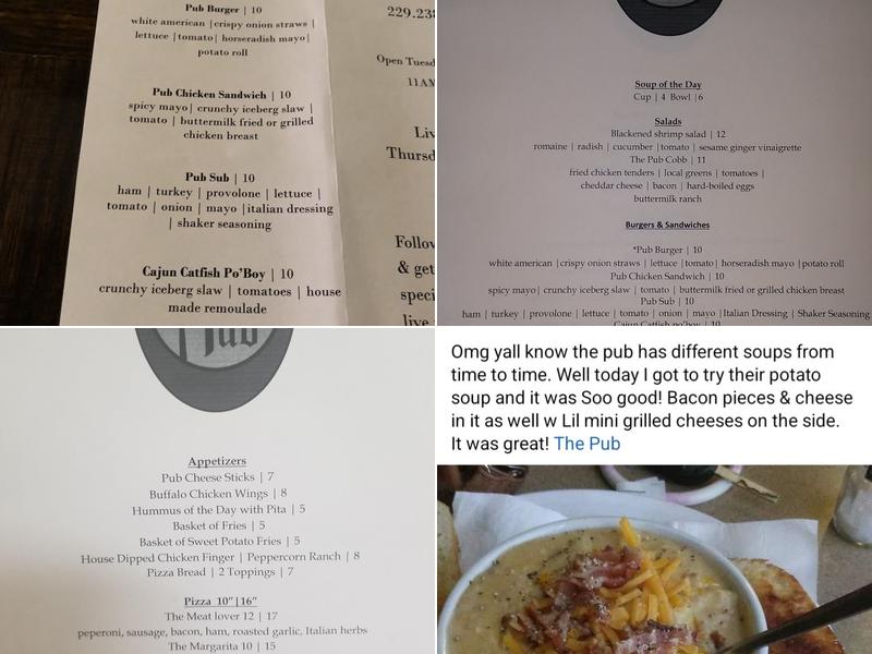 The Pub Menu