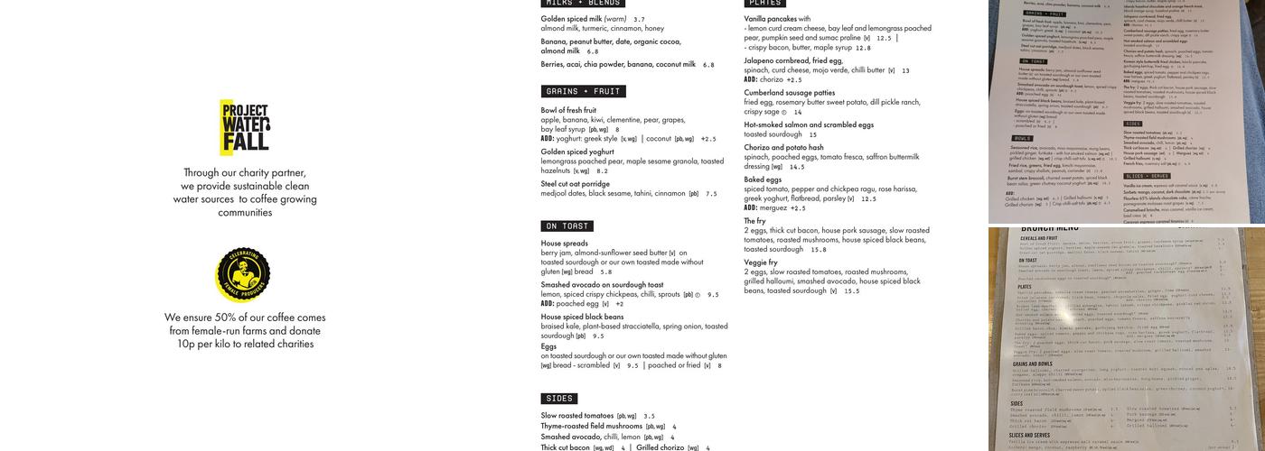 Caravan King's Cross Restaurant Menu