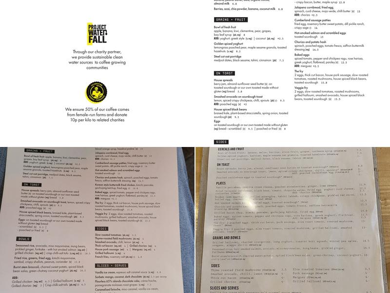 Caravan King's Cross Restaurant Menu