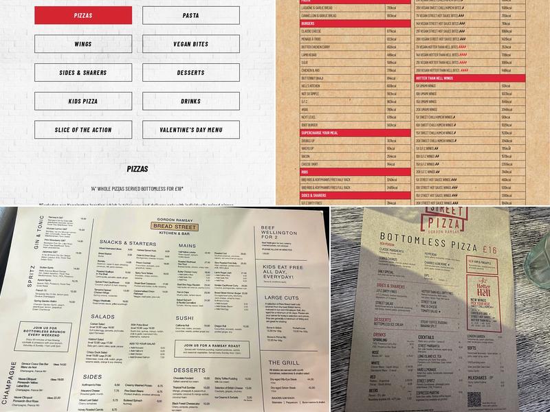 Gordon Ramsay Street Pizza - St Paul's Menu