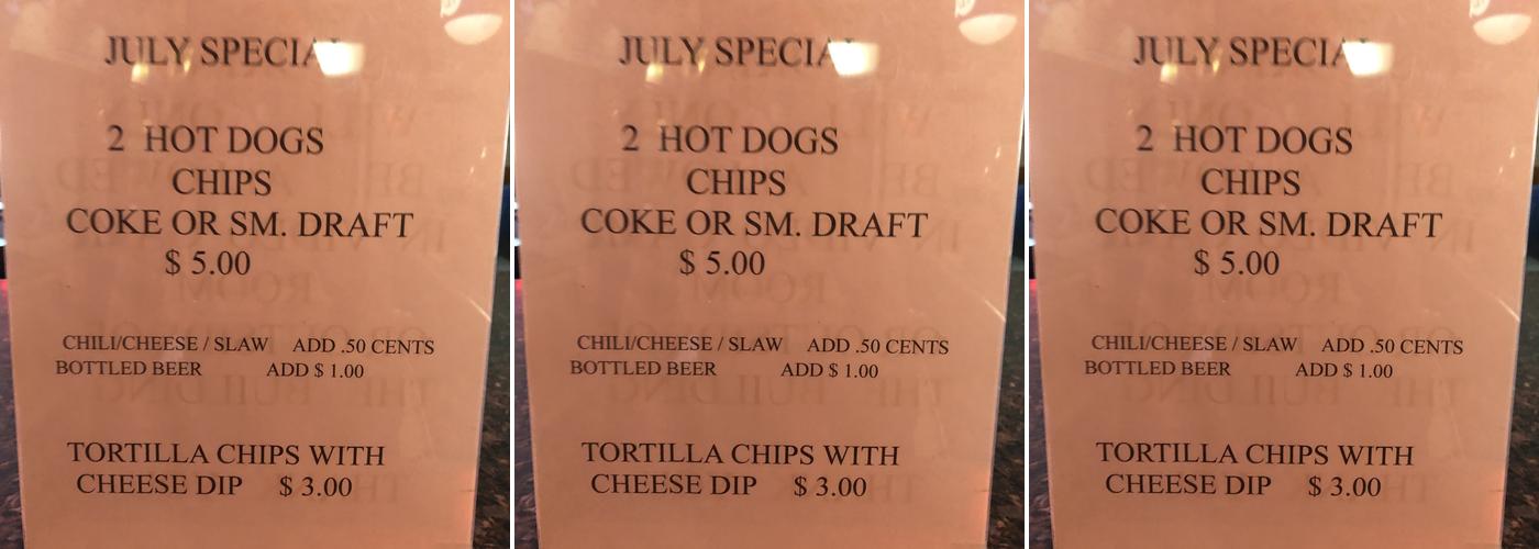 Fryer's Tavern Menu