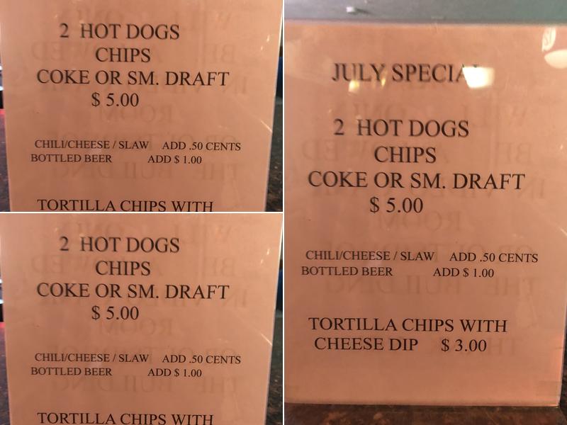 Fryer's Tavern Menu