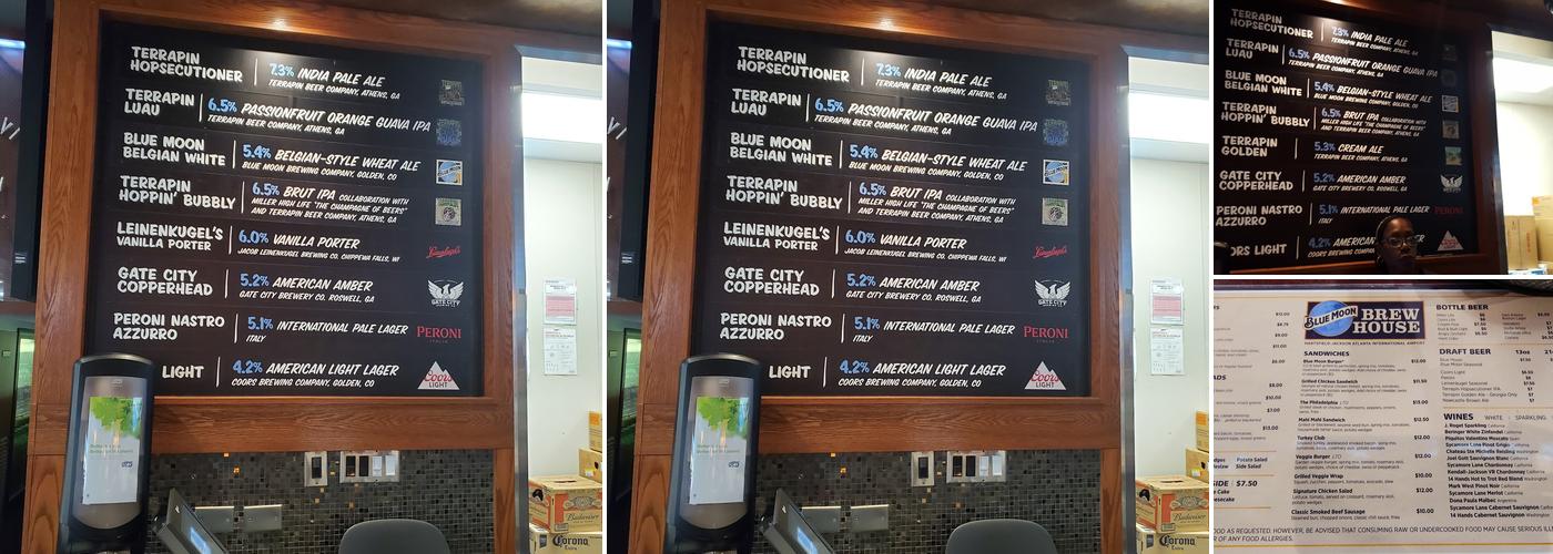 Blue Moon Menu