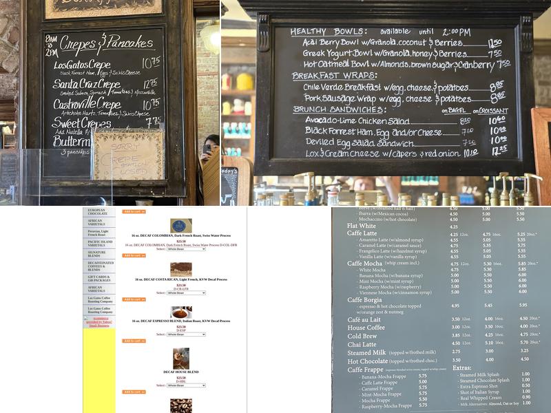 Los Gatos Coffee Roasting Company Menu
