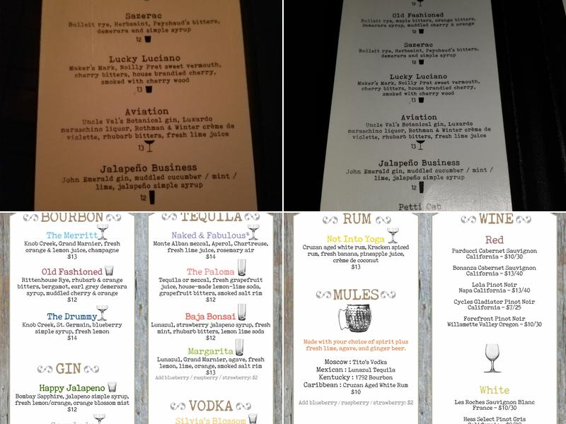 Tongue & Groove Drinkery Menu