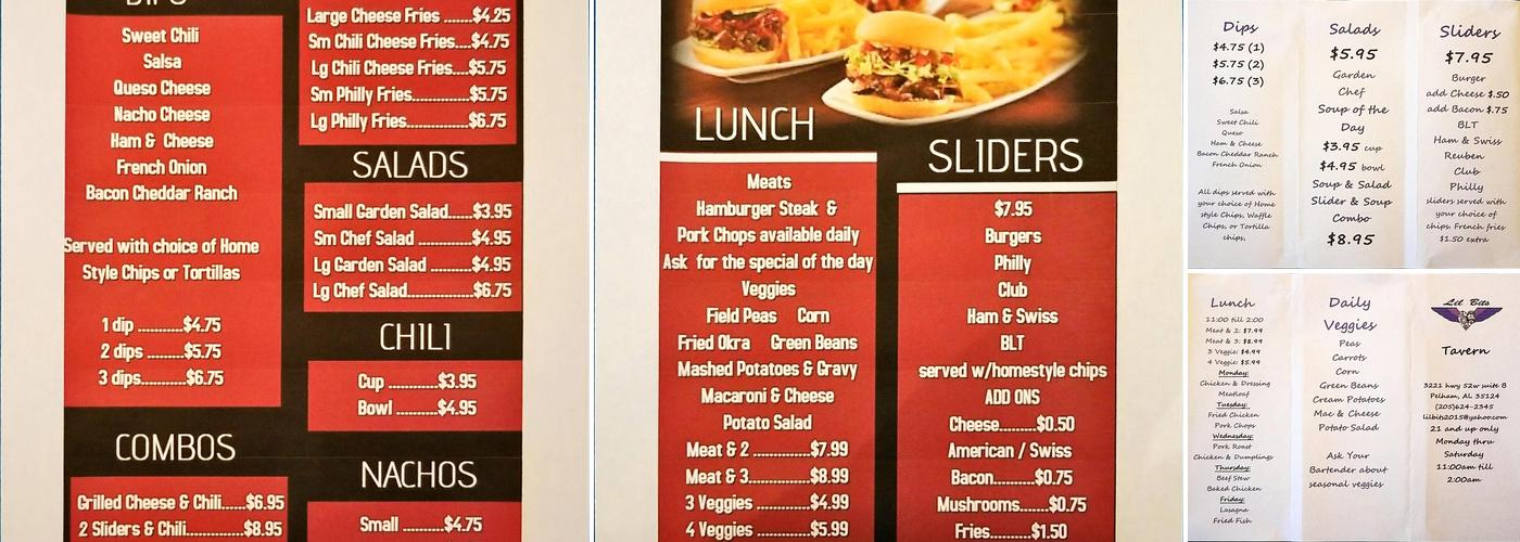 Lil Bits Tavern Menu