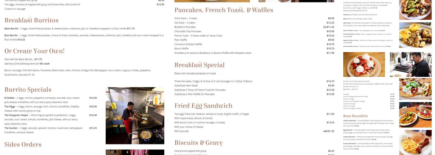 Breakfast Buzz Menu