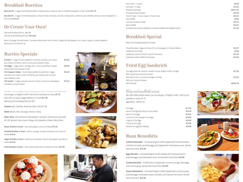 Breakfast Buzz Menu