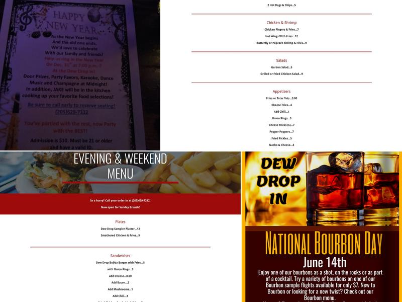 Dew Drop In Menu