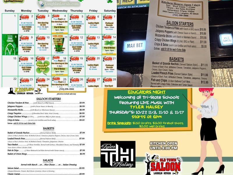 Old Town Saloon Menu