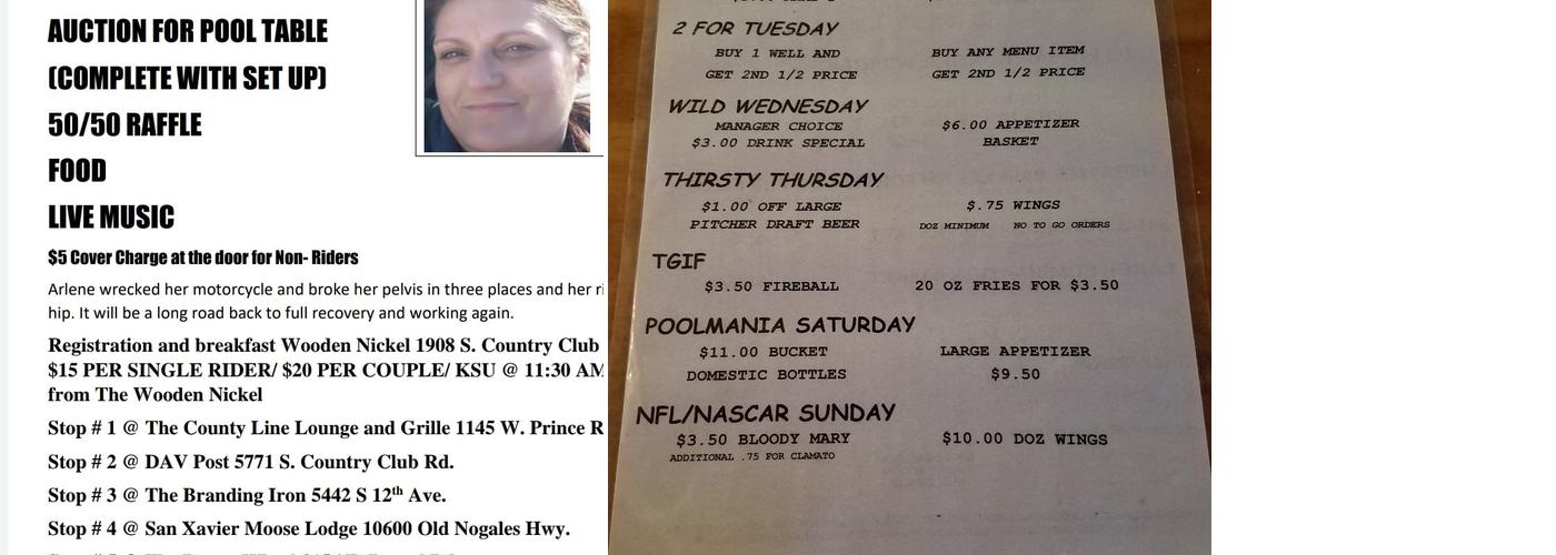 Buggy Wheel Bar and Grill Menu