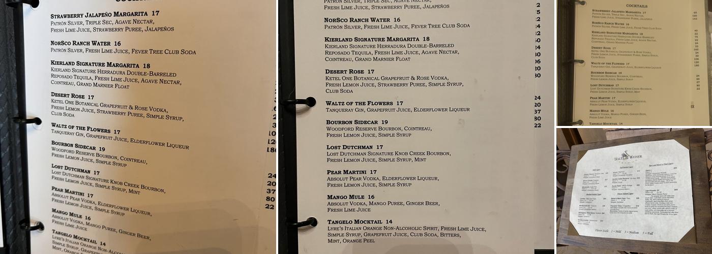 Waltz & Weiser Whiskey Bar and Cantina Menu