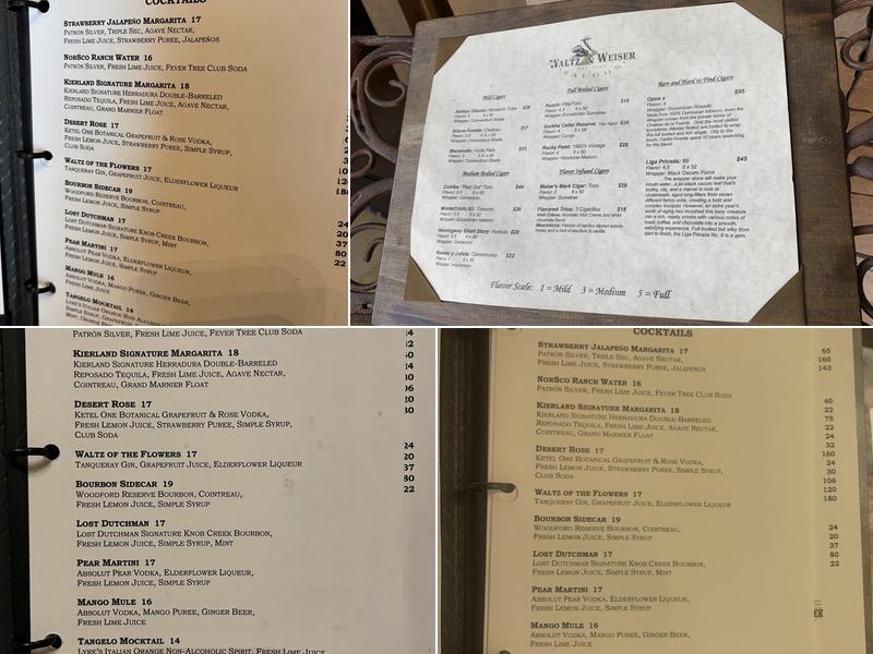 Waltz & Weiser Whiskey Bar and Cantina Menu
