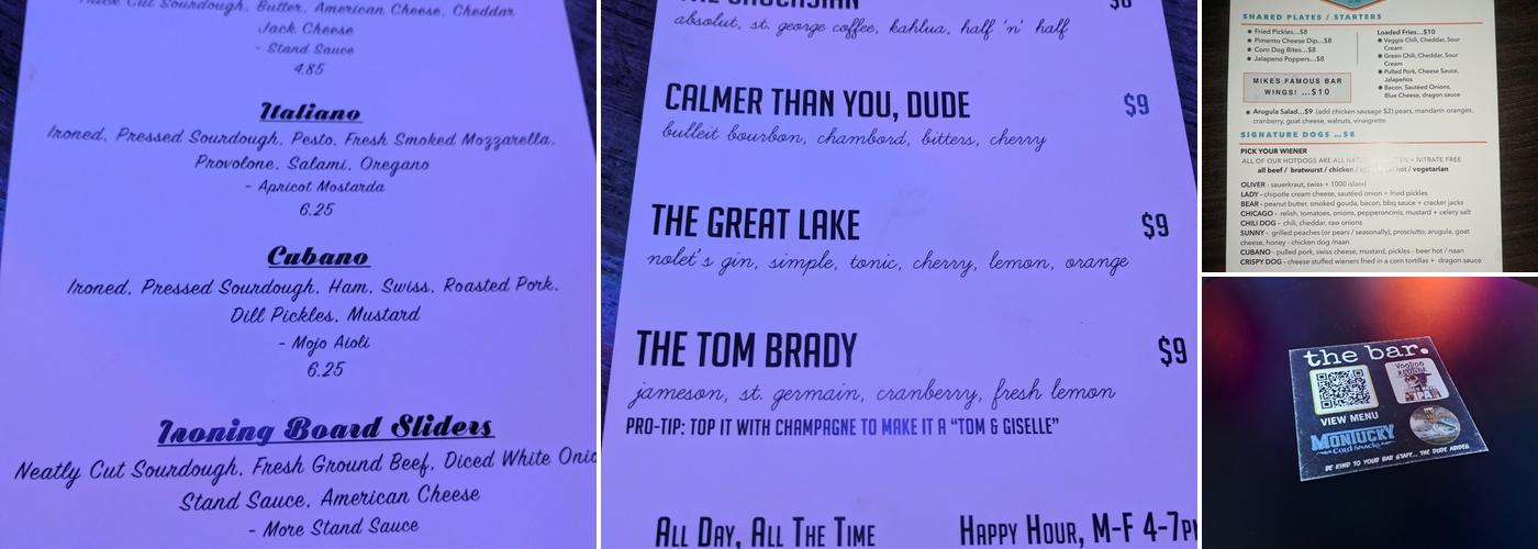 The Bar Arcadia Menu