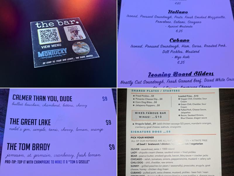 The Bar Arcadia Menu