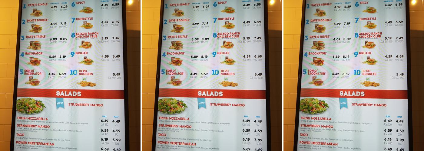 Wendy's Menu