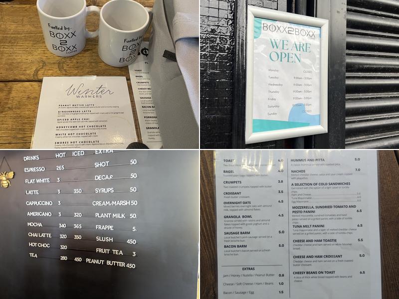 Boxx2Boxx Coffee Menu